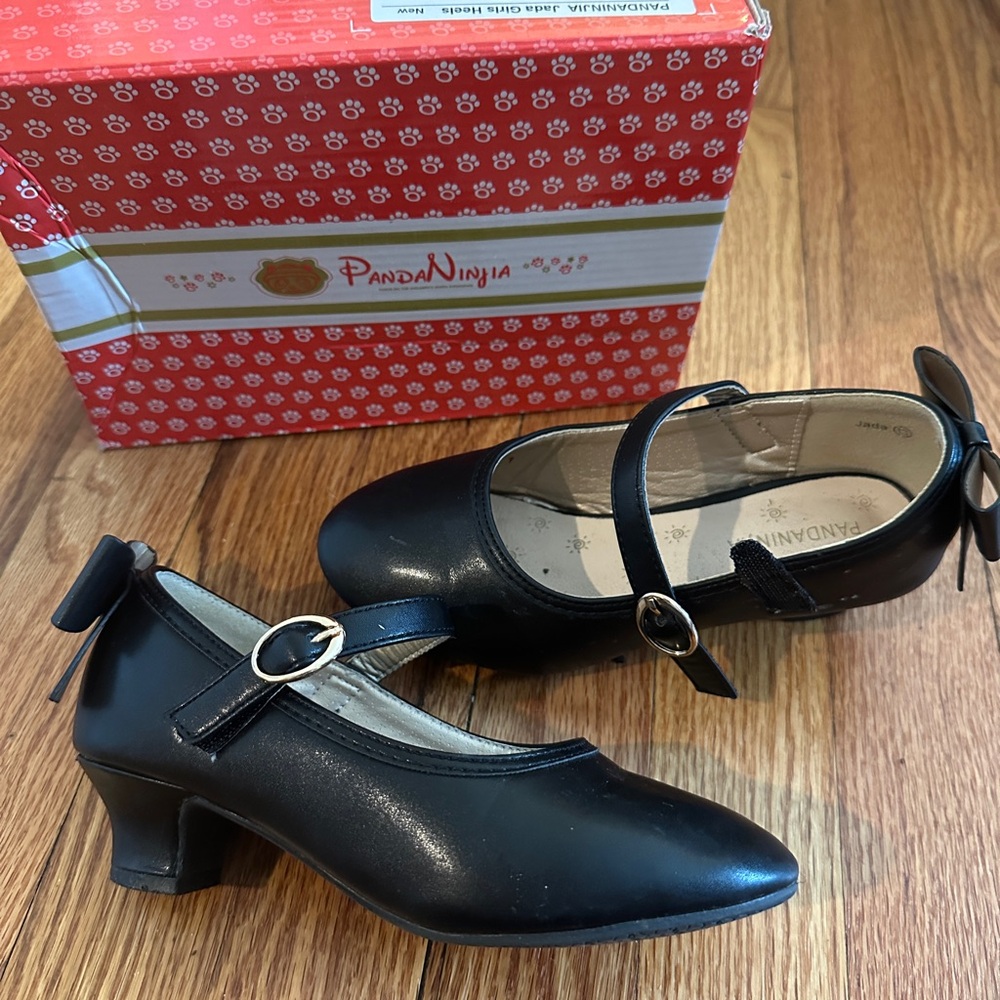 Size 13 Black Girls Heels with Bow